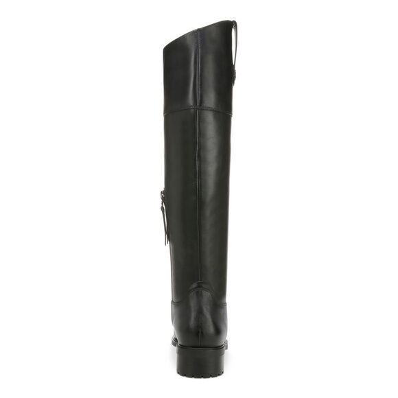 NWT SAM EDELMAN Womens Black Button Drina Almond Leather Riding Boot 10 M - Picture 3 of 5